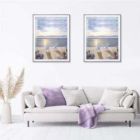 img 3 attached to 🖼️ Gray with White Wood Splicing Modern Time 18x24 Picture Poster Frames - Set of 2, Mat-Less