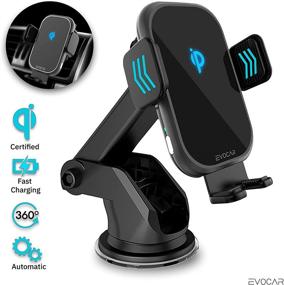 img 3 attached to 🚗 EvoCar Wireless Car Charger Mount: Auto Clamping, Qi Fast Charging for iPhone 12/11/Pro Max, Samsung S20/S10+