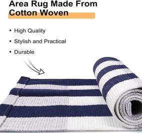 img 1 attached to 🐃 Buffalo Plaid Outdoor Rug Runner Doormat 24'' x 51'', KIMODE Blue/White Checkered Farmhouse Porch Rugs, Washable Indoor Mat for Front Layered Kitchen Bathroom Laundry Room