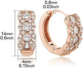 img 3 attached to 💎 EVA 14K Gold Cubic Zirconia Hoop Earrings with Rose Gold Plating - Perfect for Women and Girls