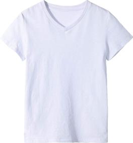 img 2 attached to UNACOO Cotton Short Sleeve V Neck T Shirt Boys' Clothing : Tops, Tees & Shirts
