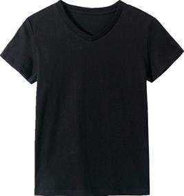 img 1 attached to UNACOO Cotton Short Sleeve V Neck T Shirt Boys' Clothing : Tops, Tees & Shirts