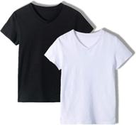 unacoo cotton short sleeve v neck t shirt boys' clothing : tops, tees & shirts logo