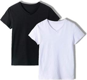 img 3 attached to UNACOO Cotton Short Sleeve V Neck T Shirt Boys' Clothing : Tops, Tees & Shirts