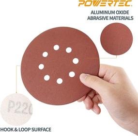 img 1 attached to 🔧 POWERTEC 45004 A/O Hook and Loop 8 Hole Disc, 5-Inch, 40 Grit, 25 Pack