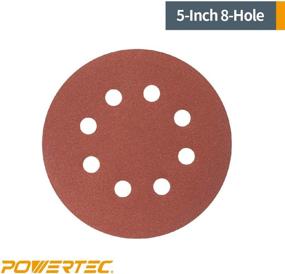 img 2 attached to 🔧 POWERTEC 45004 A/O Hook and Loop 8 Hole Disc, 5-Inch, 40 Grit, 25 Pack