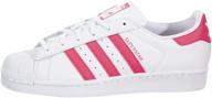 👟 adidas originals superstar sneaker - boys' big kid shoe, white/real pink/real pink, size 5 us logo