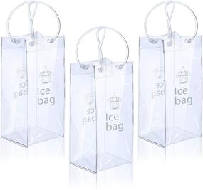 img 4 attached to 🍾 Collapsible Clear Ice Wine Bag – PVC Wine Pouch Cooler with Handle for Champagne, Cold Beer, White Wine & Chilled Beverages