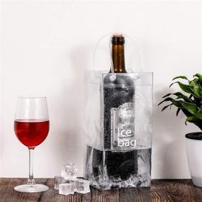 img 2 attached to 🍾 Collapsible Clear Ice Wine Bag – PVC Wine Pouch Cooler with Handle for Champagne, Cold Beer, White Wine & Chilled Beverages