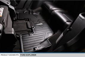 img 3 attached to 🚗 Custom Fit Black Floor Mats for 2011-2019 Ford Explorer - SMARTLINER 3rd Row Liner