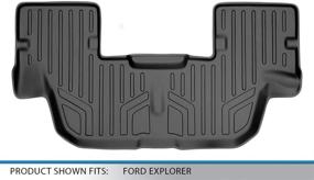 img 2 attached to 🚗 Custom Fit Black Floor Mats for 2011-2019 Ford Explorer - SMARTLINER 3rd Row Liner