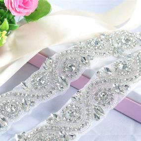 img 1 attached to 💎 Rhinestone Crystal Wedding Belt Applique – Stylish Women's Belt Accessory