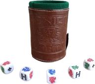 🎲 browned poker cubilete with leather lining logo