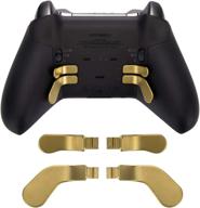 🎮 xbox one elite controller series 2 replacement parts - set of 4 metal paddles with hair trigger locks, made from stainless steel (gold) logo