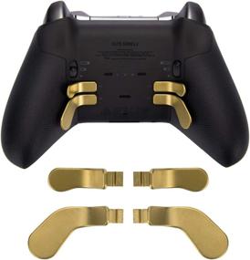 img 3 attached to 🎮 Xbox One Elite Controller Series 2 Replacement Parts - Set of 4 Metal Paddles with Hair Trigger Locks, Made from Stainless Steel (Gold)