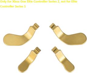 img 2 attached to 🎮 Xbox One Elite Controller Series 2 Replacement Parts - Set of 4 Metal Paddles with Hair Trigger Locks, Made from Stainless Steel (Gold)