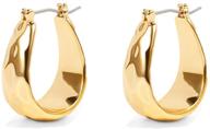 💛 nickel-free big gold chunky hoop earrings for women, cute huggies earrings hypoallergenic fashion jewelry for girls logo