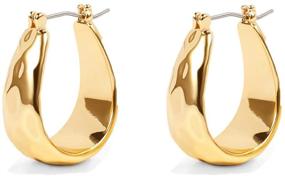 img 4 attached to 💛 Nickel-Free Big Gold Chunky Hoop Earrings for Women, Cute Huggies Earrings Hypoallergenic Fashion Jewelry for Girls