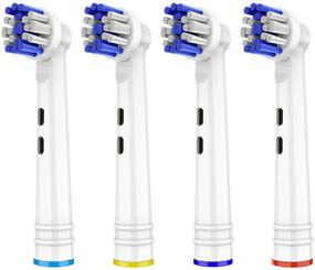 img 4 attached to Oral-B Compatible Precision Clean Replacement Toothbrush Heads (Pack of 4) - Braun Electric Toothbrush Compatible