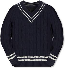 img 4 attached to 👕 Boys' Cotton V Neck Cable Sweater by Gioberti