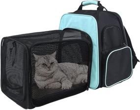 img 4 attached to MUMUPET Pet Carrier Backpack: Airline Approved, Expandable & Safe – Ideal for Cats, Rabbits, and Puppies up to 20 lbs