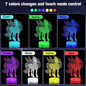 img 1 attached to 🦄 Comforhous 3D Unicorn Night Light: 7 Color Changes & Remote Control. Ideal Gift for Girls 3-9 Years!