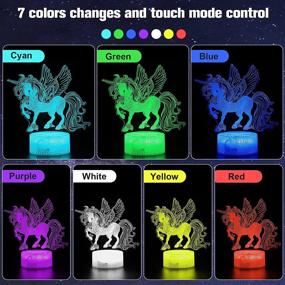 img 2 attached to 🦄 Comforhous 3D Unicorn Night Light: 7 Color Changes & Remote Control. Ideal Gift for Girls 3-9 Years!