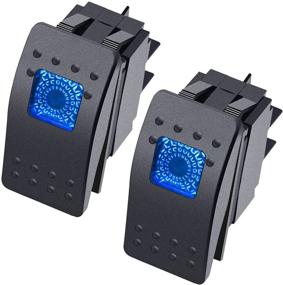 img 4 attached to ⚓️ Enhance Your Boat's Lighting: Twidec/2Pcs 12V 20A 4Pin Blue LED Rocker Switch for Marine Use