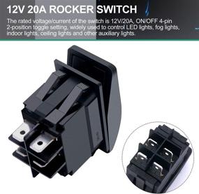 img 3 attached to ⚓️ Enhance Your Boat's Lighting: Twidec/2Pcs 12V 20A 4Pin Blue LED Rocker Switch for Marine Use