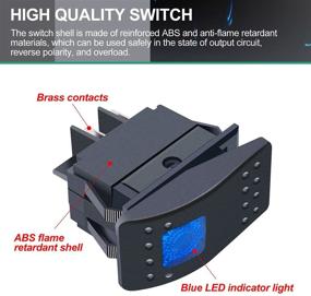 img 1 attached to ⚓️ Enhance Your Boat's Lighting: Twidec/2Pcs 12V 20A 4Pin Blue LED Rocker Switch for Marine Use