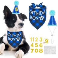 🎉 mihachi dog birthday bandana with hat - premium party supplies set for pet puppy cat's perfect birthday celebration логотип