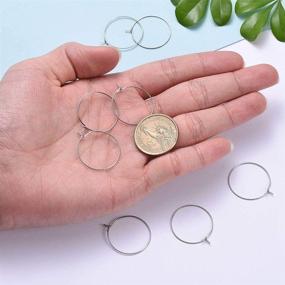 img 1 attached to Airssory 20 PCS 25mm Stainless Steel Wine Glass Beading Charm Rings: Allergy-Free Earring Beaded Hoops for Jewelry Making and Party Favors