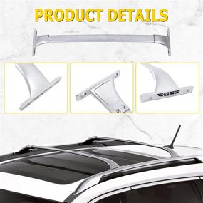 img 1 attached to 🚗 AUXMART поперечины для крыши для Nissan Rogue 2014-2020: серебристые алюминиевые багажные бруски и заменяемые рейлинги для багажника.