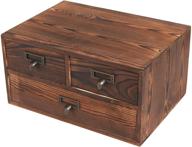 🗄️ mygift rustic dark brown wood 3-drawer office accessories storage cabinet: efficient organizer for makeup, jewelry, sewing & craft supplies logo