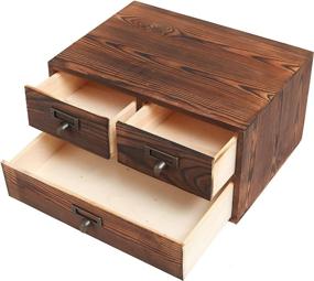 img 3 attached to 🗄️ MyGift Rustic Dark Brown Wood 3-Drawer Office Accessories Storage Cabinet: Efficient Organizer for Makeup, Jewelry, Sewing & Craft Supplies