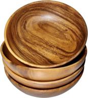 🍽️ durable hardwood dinnerware: premium serving ware cereals with generous diameter логотип