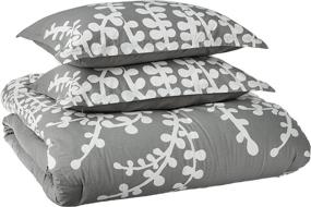 img 4 attached to 🏙️ Modern City Scene Branches Gray Cotton Comforter Set - Full/Queen Size