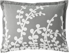 img 3 attached to 🏙️ Набор одеяла из серой хлопковой ткани с современным городским видом и ветвями - размер полный/королевский.