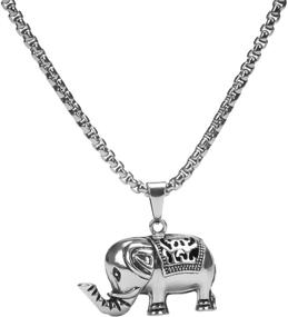 img 4 attached to 🐘 Lucky Elephant Charm Necklace: Gift Ideas for Women and Family - Bi Fang Elephants Pendant Jewelry