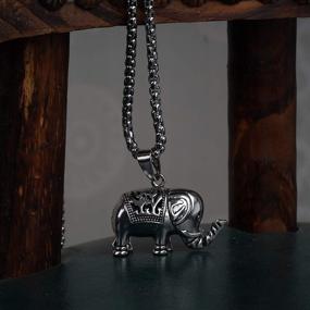 img 1 attached to 🐘 Lucky Elephant Charm Necklace: Gift Ideas for Women and Family - Bi Fang Elephants Pendant Jewelry