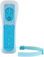motion plus 2 in 1 wireless remote gamepad for nintendo wii/wii u - sky blue edition, with silicone case & hand strap logo