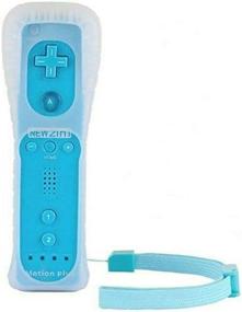 img 4 attached to Motion Plus 2 in 1 Wireless Remote Gamepad for Nintendo Wii/Wii U - Sky Blue Edition, with Silicone Case & Hand Strap