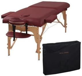 img 3 attached to Heaven Massage Two Fold Burgundy Portable Massage Table - Luxurious PU Leather for Ultimate Comfort