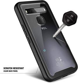 img 1 attached to Transparent Clear Back NZND Case for TCL 10 5G UW (Verizon) - Full-Body Shockproof Rugged Bumper Cover with Built-in Screen Protector, Impact Resist Durable Phone Case in Black