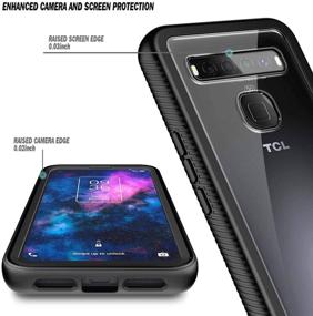 img 3 attached to Transparent Clear Back NZND Case for TCL 10 5G UW (Verizon) - Full-Body Shockproof Rugged Bumper Cover with Built-in Screen Protector, Impact Resist Durable Phone Case in Black