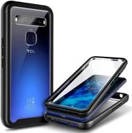 transparent clear back nznd case for tcl 10 5g uw (verizon) - full-body shockproof rugged bumper cover with built-in screen protector, impact resist durable phone case in black logo