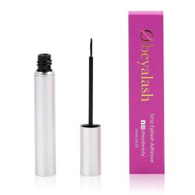 img 4 attached to ⚡ OBEYA Eyelash Glue: Strong Hold, Latex-Free, 5ml - Black False Lash Glue