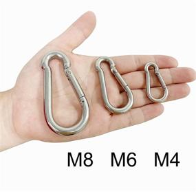 img 1 attached to Compact Stainless Steel Carabiner Clips for Everyday Use