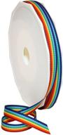 🌈 colorful striped grosgrain ribbon: morex rainbow, 3/8 inch x 20-yard logo