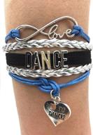 timelogo dance bracelet for girls: stylish infinity dance jewelry for birthday parties, recitals, and dance teams logo